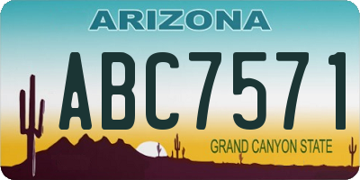 AZ license plate ABC7571