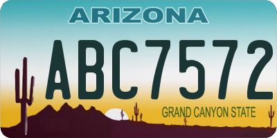 AZ license plate ABC7572