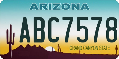 AZ license plate ABC7578