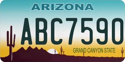 AZ license plate ABC7590