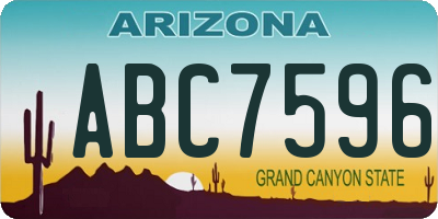 AZ license plate ABC7596