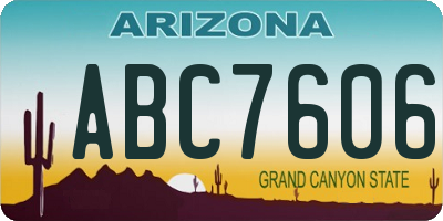 AZ license plate ABC7606