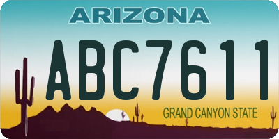 AZ license plate ABC7611