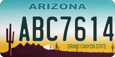 AZ license plate ABC7614