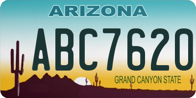 AZ license plate ABC7620