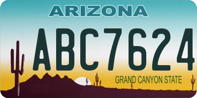 AZ license plate ABC7624