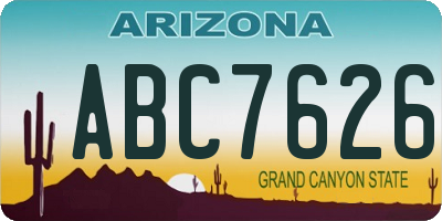 AZ license plate ABC7626