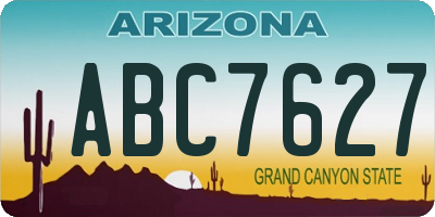 AZ license plate ABC7627