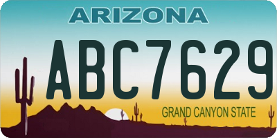 AZ license plate ABC7629