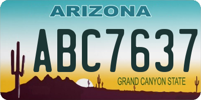 AZ license plate ABC7637