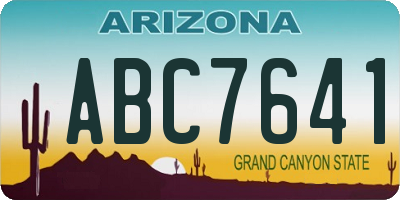AZ license plate ABC7641