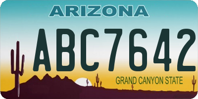 AZ license plate ABC7642