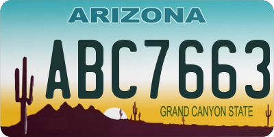 AZ license plate ABC7663