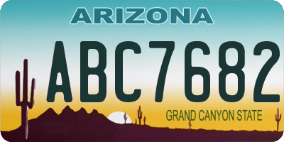 AZ license plate ABC7682