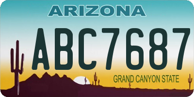 AZ license plate ABC7687