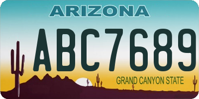 AZ license plate ABC7689