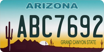 AZ license plate ABC7692