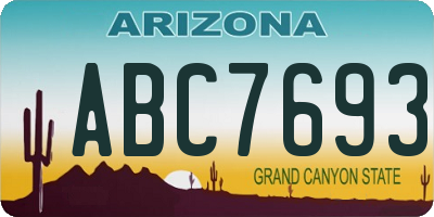 AZ license plate ABC7693