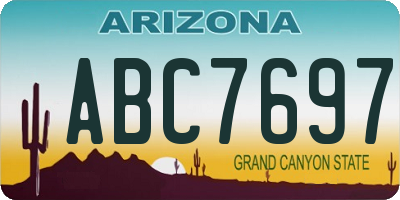 AZ license plate ABC7697