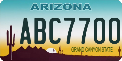 AZ license plate ABC7700