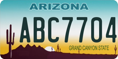 AZ license plate ABC7704