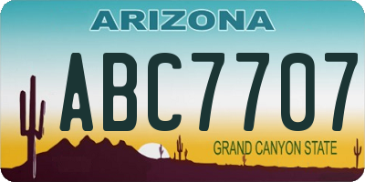 AZ license plate ABC7707