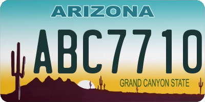 AZ license plate ABC7710