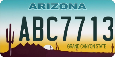 AZ license plate ABC7713