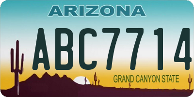 AZ license plate ABC7714