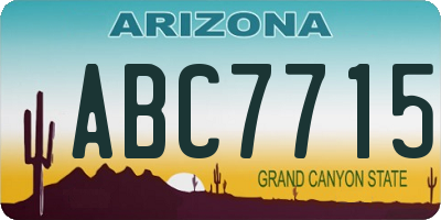 AZ license plate ABC7715
