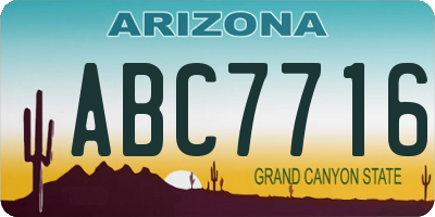 AZ license plate ABC7716