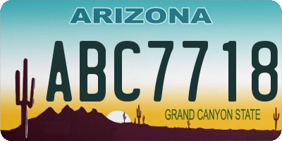 AZ license plate ABC7718