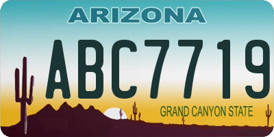 AZ license plate ABC7719