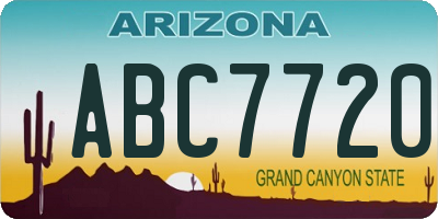AZ license plate ABC7720