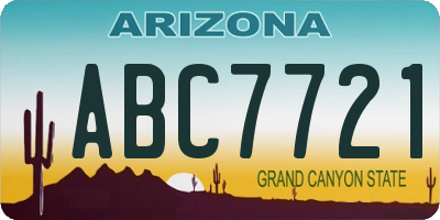 AZ license plate ABC7721