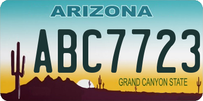 AZ license plate ABC7723