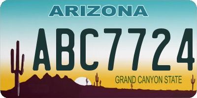 AZ license plate ABC7724