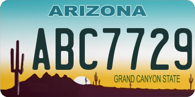 AZ license plate ABC7729