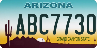 AZ license plate ABC7730