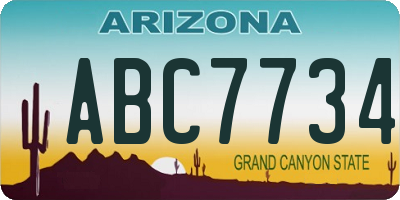 AZ license plate ABC7734