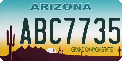 AZ license plate ABC7735