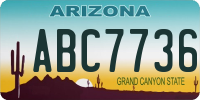 AZ license plate ABC7736