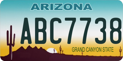 AZ license plate ABC7738