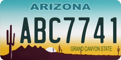 AZ license plate ABC7741