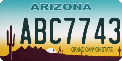 AZ license plate ABC7743