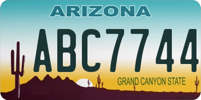 AZ license plate ABC7744