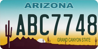 AZ license plate ABC7748