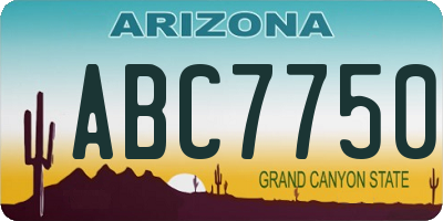 AZ license plate ABC7750