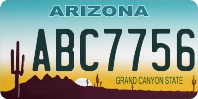 AZ license plate ABC7756