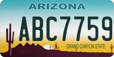 AZ license plate ABC7759